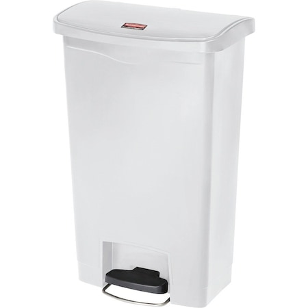 Rubbermaid Commercial Slim Jim Step-On Container, 13G, White RCP1883557